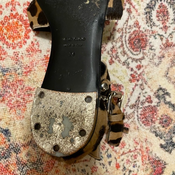 * Giuseppe X Balmain Calf Hair Leopard Sandals in size Women’s 36 * - Picture 13 of 14